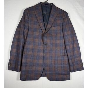Joseph A Bank Men's 40R Wool Plaid Jacket Blazer Patch Pocket Dual Vent EUC